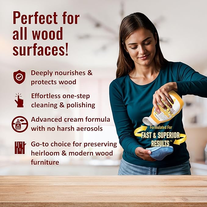 Furniture CPR Wood Furniture Cleaners & Polish 18oz-Cabinet Cleaner for Woods Paneling, Doors, Natural Furniture Polish And Wood Floor Cleaner that Repels Dust, Fingerprints and No Greasy Residue