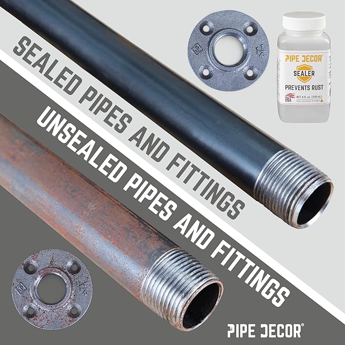PIPE DÉCOR Degreaser Kit Cleans and Protects Pipe Décor Kits and Projects Includes 16 oz Degreaser, 4 oz Sealer, Rag for Degreaser, Applicator Brush for Sealer