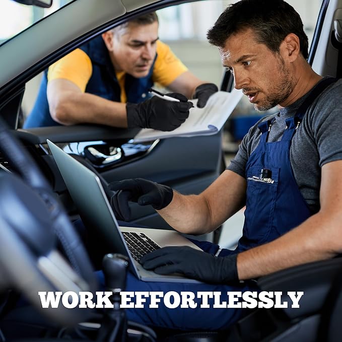 TitanFlex Disposable Nitrile Exam Gloves, 6-mil, Black, Heavy Duty, Latex Free, Food Safe for Cooking & Food Prep