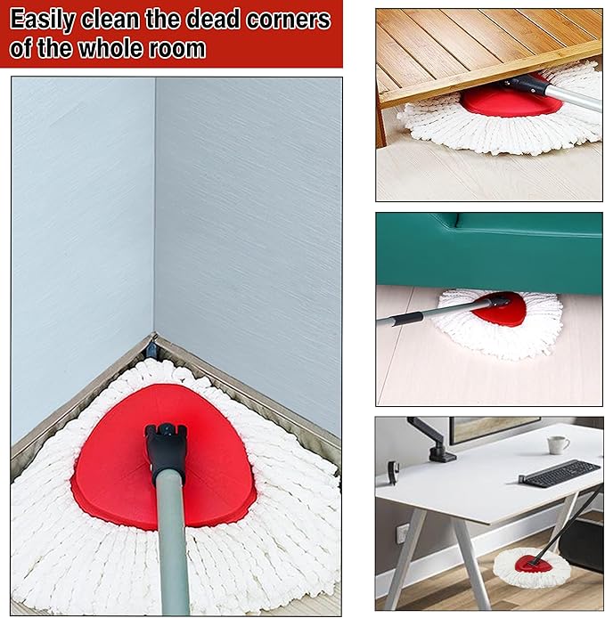 6 Pack White Spin Mop Replacement Heads, Mop Head Replacement 100% Microfiber, Deep Cleaning, Spin Mop Refill Replacement Head Compatible with 1-Tank System