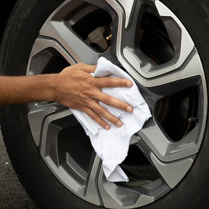 Arkwright Tshirt Box of Rags - 10 lb Box - Low Lint, Streak-Free Multipurpose Professional Cotton Cleaning Cloths for Stain, Paint, Wood, and Grease, White