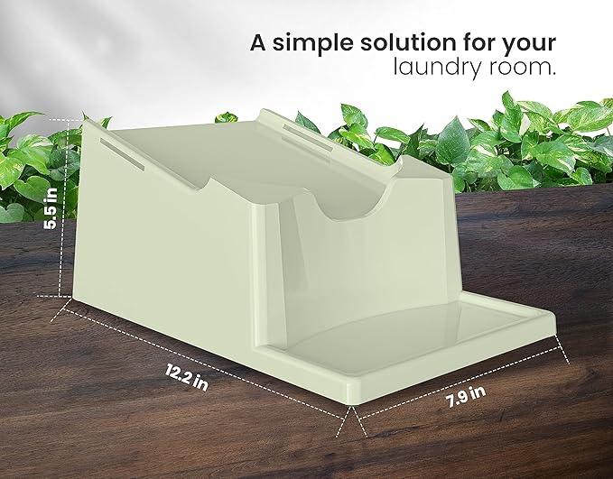 TidyFriend Laundry Detergent Holder Stand with Drip Tray, 2 Pack Laundry Soap Holder with Non-Slip Rubber Feet for Washing Space Organization, Angled Downward Slope for Easy Pouring (Green)