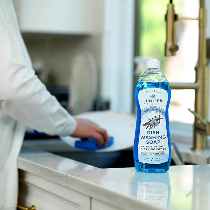 Dish Soap, Juniper Scent, Liquid Dish Washing Soap Squeeze Bottle 25 Fl Oz (Pack of 6)