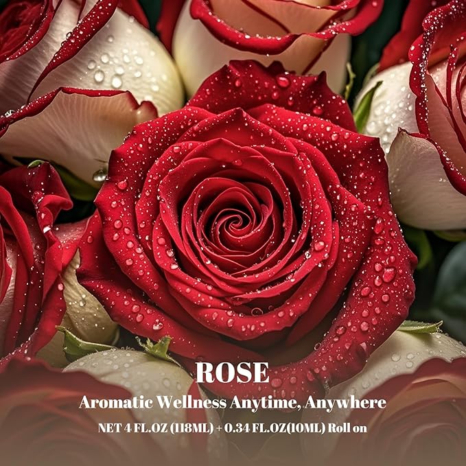 Rose Essential Oil (4 oz/120 ml) — Rose Oils for Aromatherapy, diffusers, humidifiers, Home fragrances, DIY Skincare, soap Making, DIY Candle, Relaxation, Yoga, and Meditation