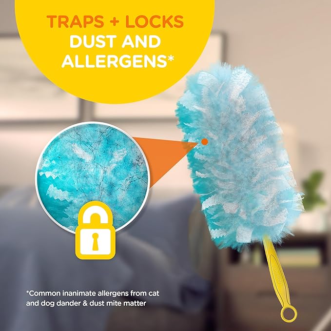 Swiffer Dusters, Ceiling Fan Duster, Multi Surface Refills with Febreze Lavender, 18 Count (Pack of 2)