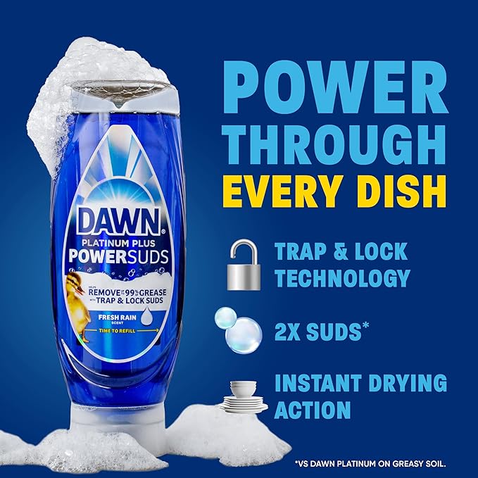 Dawn Platinum Plus PowerSuds Liquid Dish Soap, 38 oz. Bottle