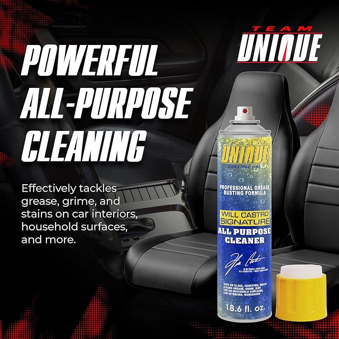 TEAM UNIQUE All-Purpose Cleaner – 18.6 Fl Oz (550mL) Pack of 12 | Powerful Formula for Tough Stains and Grease | Multi-Surface Cleaner for Home, Auto, and Industrial Use