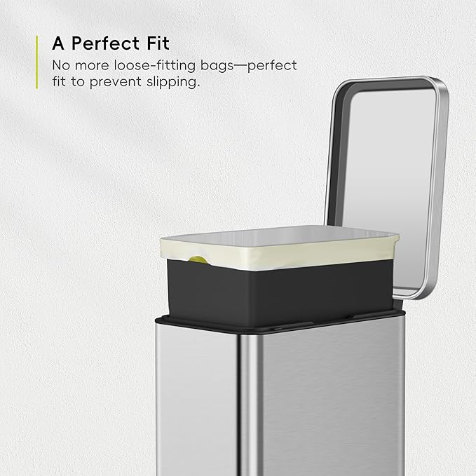 EKO 2.6 Gallon / 7-10 Liter, 80 Count Small Drawstring Trash Bags, Extra-Strong Unscented Garbage Bags, Easy-Dispense Roll for Kitchen & Household Use, Resists Tears, Leaks and Punctures, Code B White