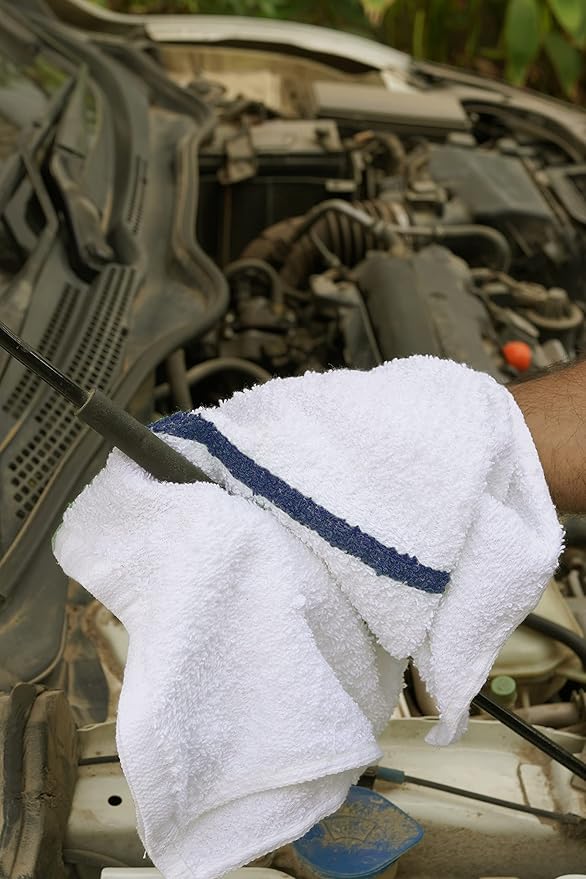 Avalon Towels Terry Bar Mop Towels (Value Pack of 12) Size 16"x19" – Absorbent and Durable, Multipurpose Cleaning Rags, Cotton Cleaning Cloths, Terry Cloth Rags, Reusable Shop Rag