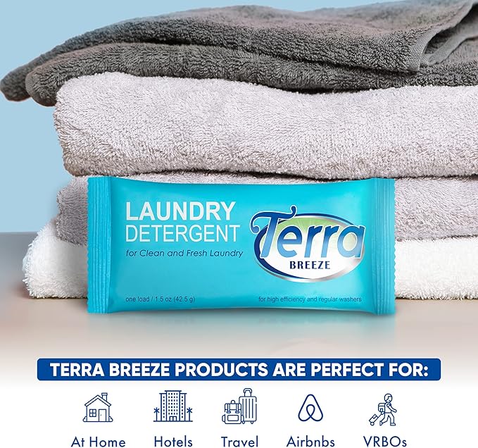 Terra Breeze Laundry Detergent Powder - 1.5 oz Individually Wrapped Packet (Case of 50)
