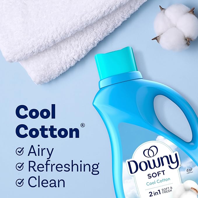 Downy Fabric Softener Liquid, Cool Cotton Scent, 111 fl oz, 150 Loads