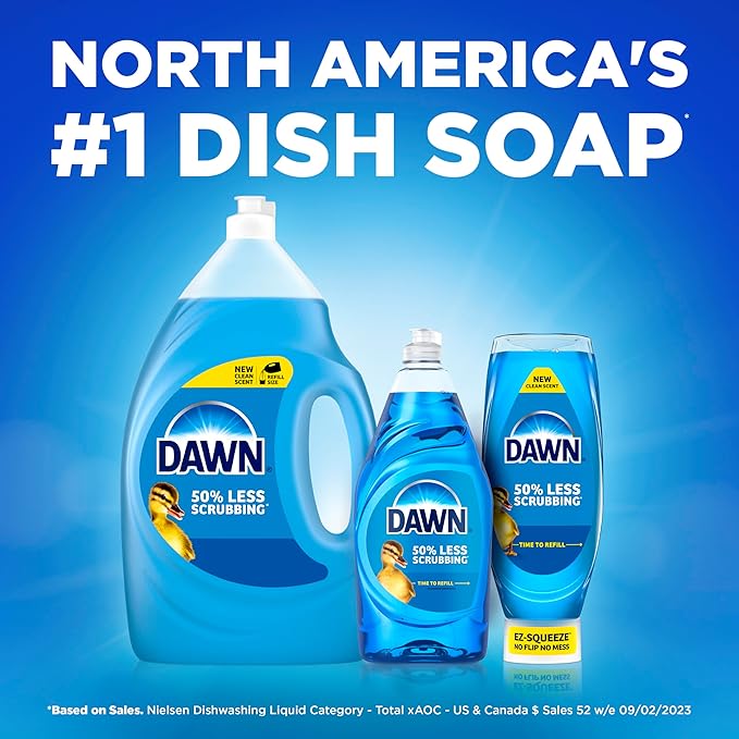 Dawn Ultra EZ-Squeeze Dish Soap, Dishwashing Liquid, Original, 3x22oz