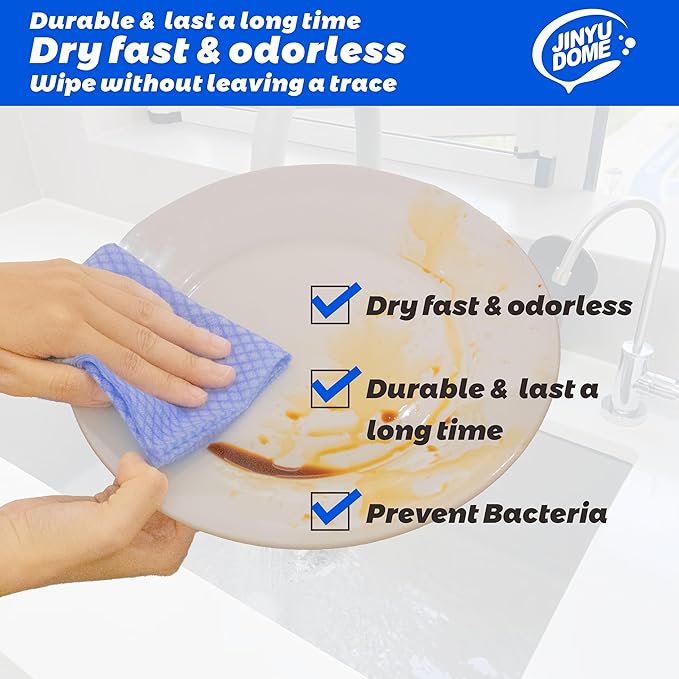 Disposable Kitchen Cleaning Cloths Dish Towels Dish Cloth Reusable Cloths for Kitchen, Bathroom, Household Cleaning (Blue 100 Pack)