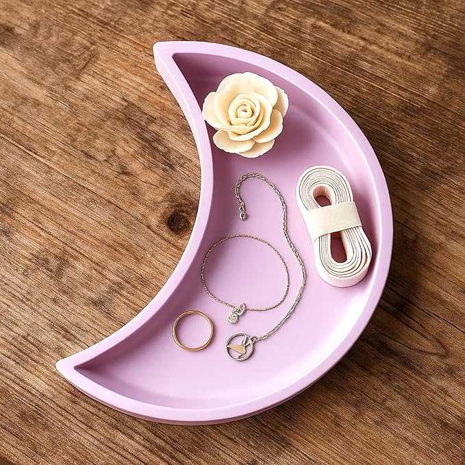 Moon Shelf Mold Large Moon Tray Mold for Resin Concrete Moons Silicone Molds Moons Resin Tray Molds Epoxy Resins Mould Home Ornament Mould for DIY Jewelry Organizer Storage Rack Display Rack Home