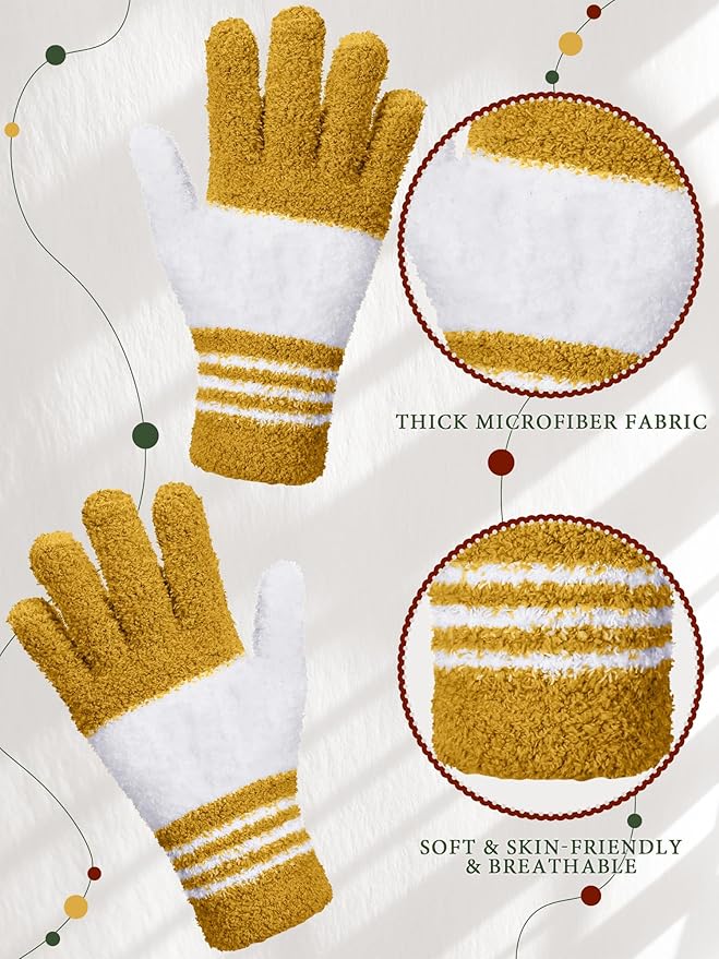 Patelai 3 Pairs Microfiber Plant Dusting Gloves Leaf Cleaning Gloves for Indoor Plants, Blinds, Furniture, House(Medium,Red, Green, Yellow)