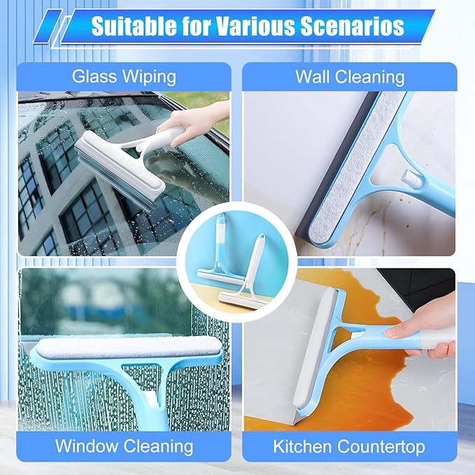 3 in 1 Spray Squeegee, WindowSqueegee with Spray, 3 in 1 WindowSqueegee Cleaning Scraper, Spray WindowSqueegee Cleaner with Spray Bottle for Car, Home, Kitchen Windows (White)