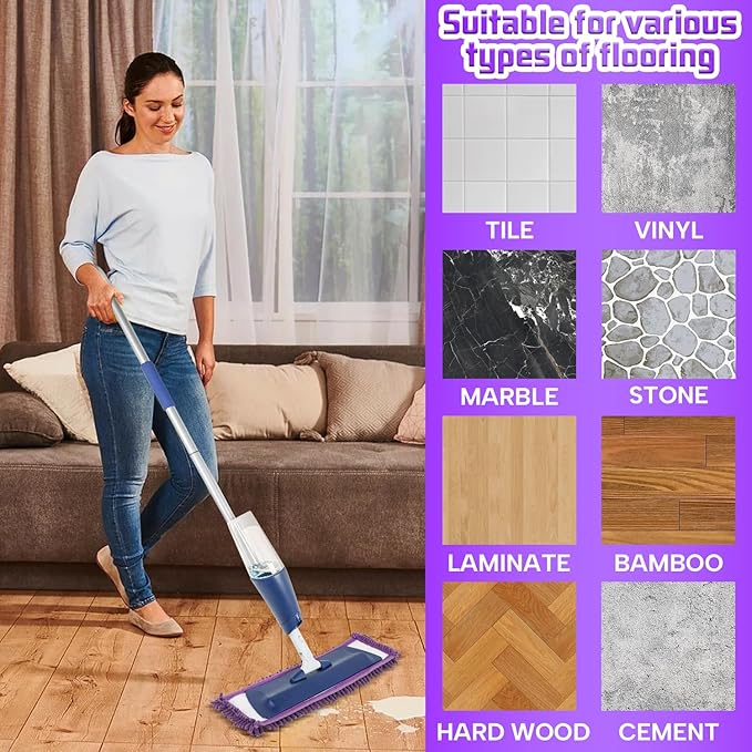 2 Pack Pet System Microfiber Sweeping Pad for Bona Mops, Reusable Pet Replacement Mop Pad for Multi-Surface Floors, 18 Inch Washable Cleaning & Dusting Pads, Attracts & Picks Up Pet Hair