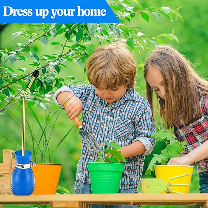 Boao Diatomaceous Earth Powder Duster Bulb Duster Sprayer 3.5 oz with Long Copper Garden Powder Applicator Dispenser for Organic Gardening Agricultural Supplies(Blue)