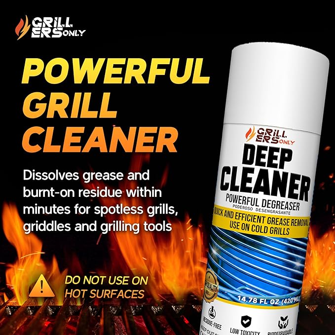 2-Pack Deep Grill Cleaner & Degreaser 14.8 fl oz each | Interior-Only Spray for Electric Gas & Charcoal Grills