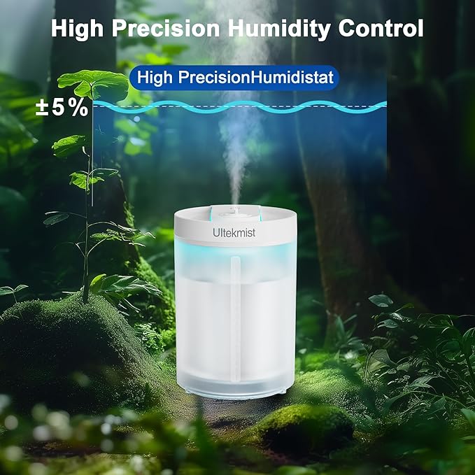 Humidifiers for Bedroom, 2 in 1 Cool Mist Humidifiers for Home, Large Room, Baby Nursery and Plants, 4L Top Fill Cool Mist Humidifier with Oil Diffuser, Nightlight, 31H Runtime (Transparent)