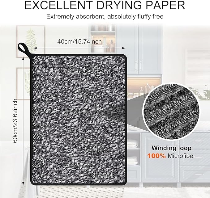 Shiny Bath Wipes Cleaning Cloths, Shiny Bath Drying Towels,Shower Doors Drying Towels,16*24in Streak Free Glass Window Car Mirror Super Absorben Microfiber Cleaning Cloths (1pcs grey16*24")