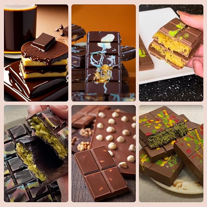 2pack Chocolate Bar Mold, Non-Stick Dubai Chocolate Molds, Deep Silicone Chocolate Mold for Dubai Chocolate Bar Pistachio, Candy, Snacks, Holiday Gifts