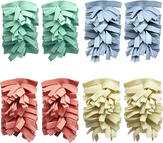 8 Pack 6 Layer Fleece Duster Refills for Swiffer Hand Duster, Zero Waste, 360-degree Cleaning，Reusable and Washable Replacement Dusters for Cleaning Ceiling Fan Hardwoods and Furniture(Multicolour)