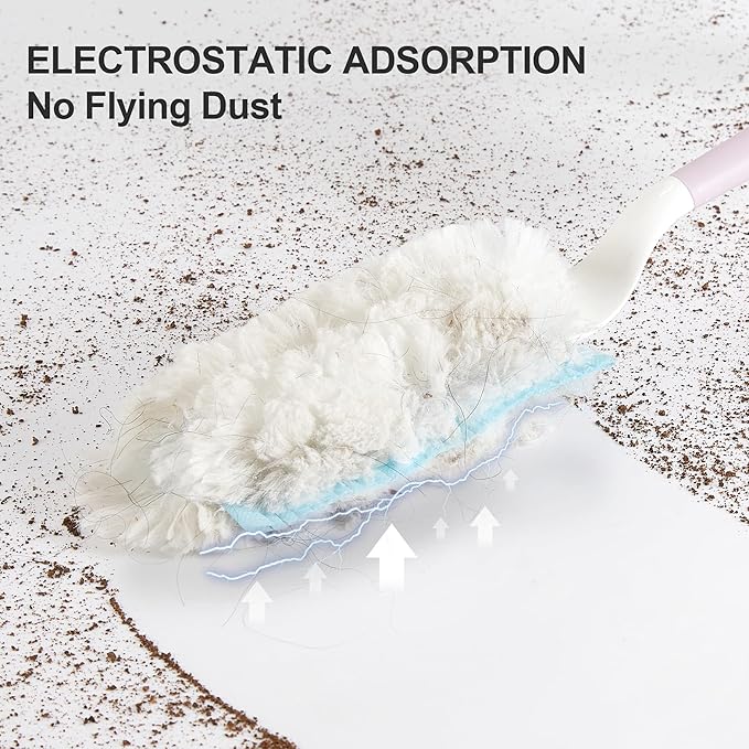 JOYMOOP Disposable Dusters for Cleaning, Heavy Duty Refills, Multi-Surface Dusting Brush for Pet Hair and Home Cleaning - Yellow