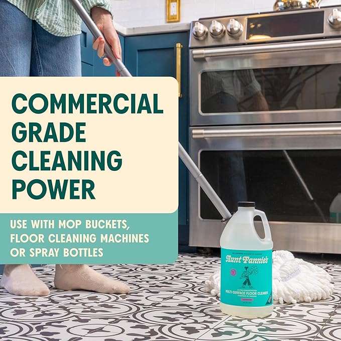 Aunt Fannie's Ultra Concentrated Floor Cleaner Vinegar Wash, Multi-Surface Solution For Mopping, Value Size, Lavender Scent, 64 oz