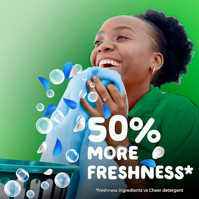 Gain flings Ultra Oxi Laundry Detergent Pacs, 60 Count, Waterfall Delight Scent, 3-in-1, HE Compatible