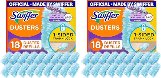 Swiffer Dusters, Ceiling Fan Duster, Multi Surface Refills with Febreze Lavender, 18 Count (Pack of 2)