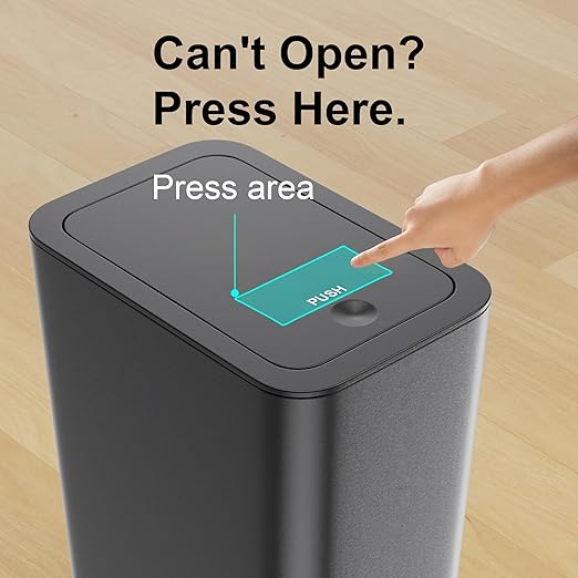 N. NETDOT 3 Pack 10 Liter Small Trash Can with lid, 2.6 Gallon,Garbage Can Slim Trash Bin Waste Basket for Bathroom,Kitchen,Bedroom,Living Room,Office,Laundry - Black