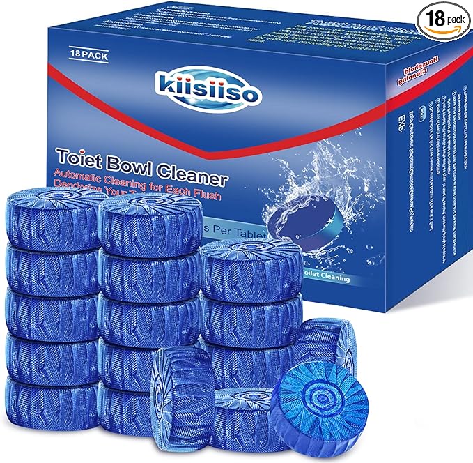 KIISIISO Automatic Toilet Bowl Cleaners Tablets,18 Pack Multipurpose Commercial Household Bathroom Cleaners,Long-lasting 300 brushes Toilet Cleaner, Pine Scent