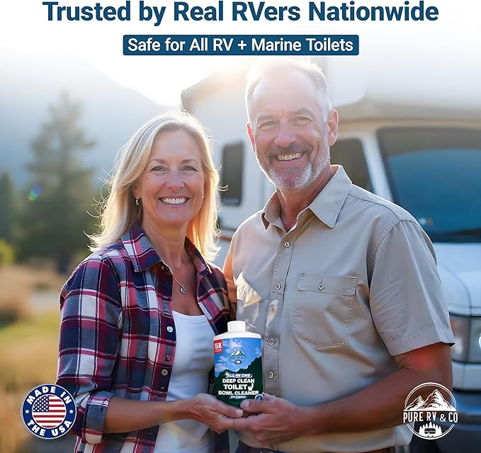 RV Toilet Bowl Cleaner with Easy Squirt Top – 5X Stronger Stain & Odor Eliminator – Sensor-Safe, Septic-Safe, Strong Formula, Rv Essentials, Made in USA (32 oz bottle)