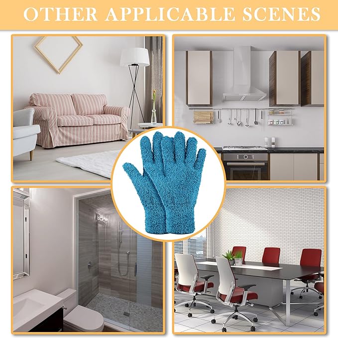 Patelai 3 Pairs Microfiber Plant Dusting Gloves Leaf Cleaning Gloves for Indoor Plants, Blinds, Furniture, House(Small,Purple, Blue, Rose Red)