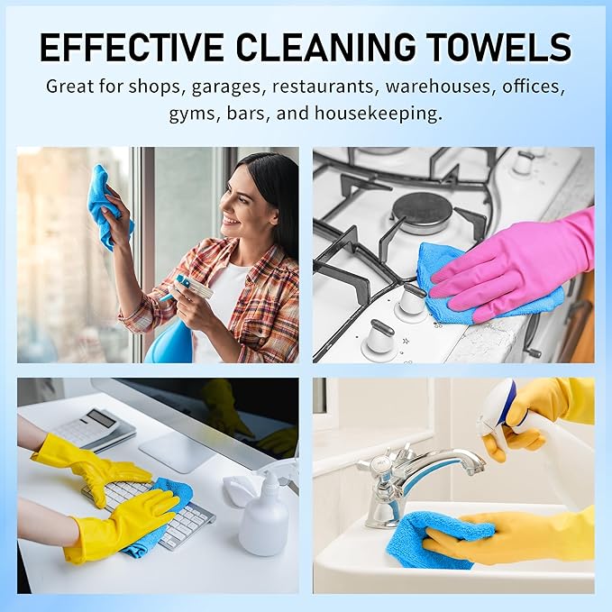 HOMERHYME Microfiber Cleaning Cloth Roll, 75 Pack Tear Away Microfiber Towel, Reusable Washable Shop Towels, Lint Free All-Purpose Cleaning Rags Wash Cloths for Home Car Kitchen Automotive 11.5"x11.5"