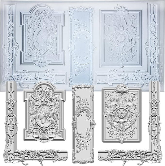 Art Mold for Polyclay Air Dry Clay Plaster, Frame and Plaque