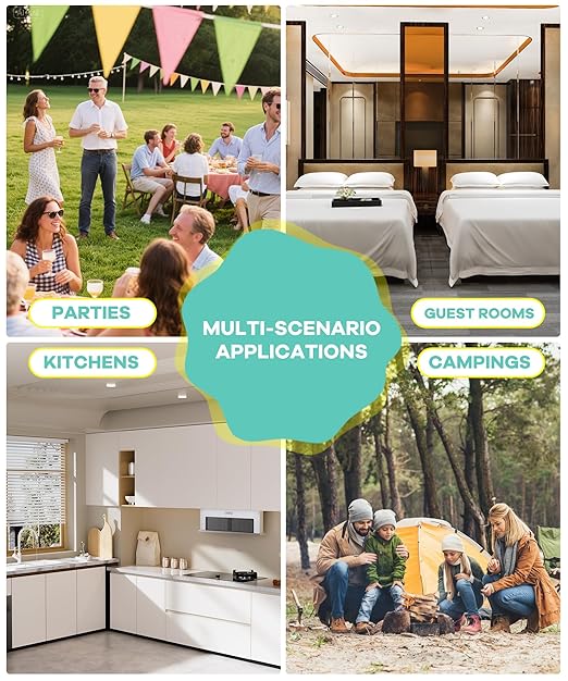 Disposable Trash Cans for Parties 16 Pack, 13 Gallon Cardboard Trash Can for Events, Thick Collapsible Garbage Can for Camping - 13.5" L x 10.0" W x 21.7" H, White