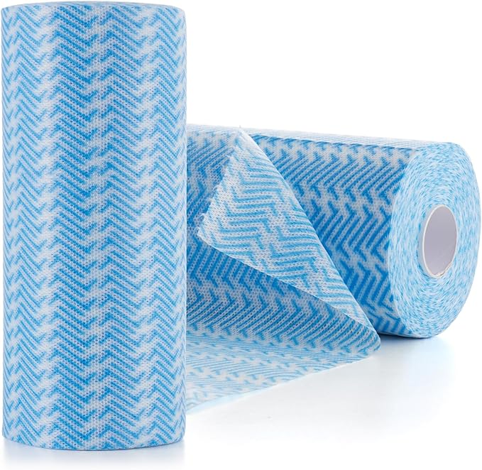 Disposable Cleaning Rolls Handi Wipes Reusable Cleaning Cloths Reusable Dry Kitchen Towels Dish Cloths Dish Towels 2 Roll, Total 200 Pcs, Blue