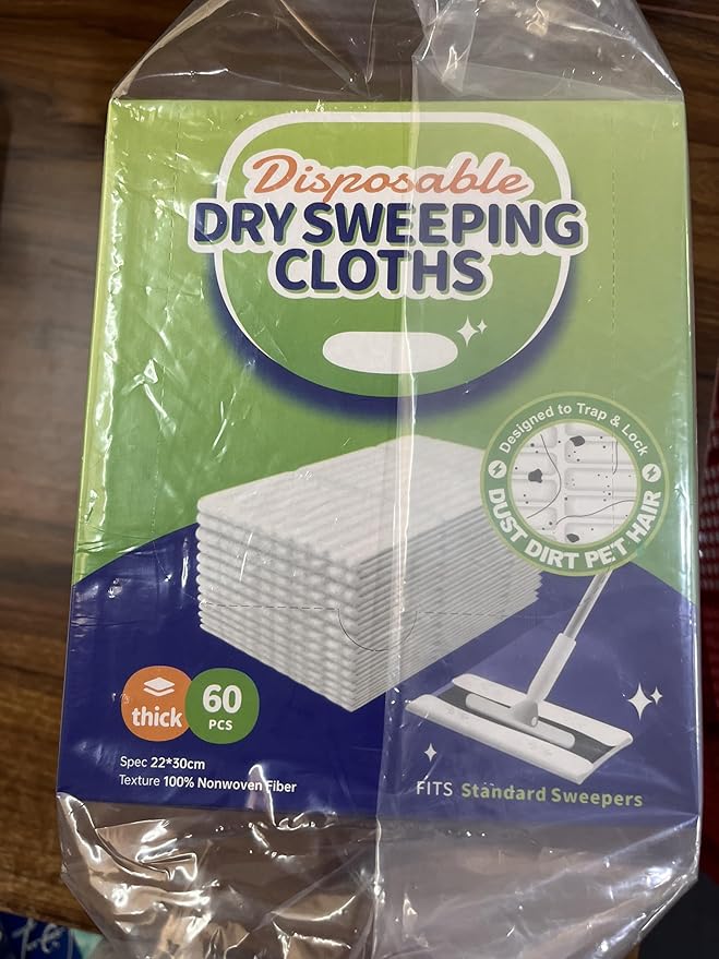 JEBBLAS Disposable Mop Cloth Dry Sweeping Pad for Floor Mop Sweeping Cloths Multi Surface Refills, 120 Pcs/Pack