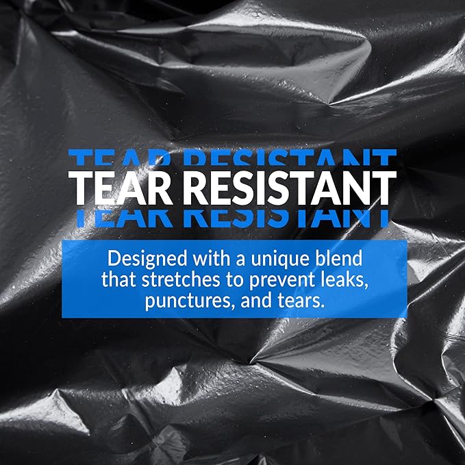 Reli. SuperValue 33 Gallon Trash Bags | 125 Count | Made in USA | Heavy Duty | Black Multi-Use Garbage Bags
