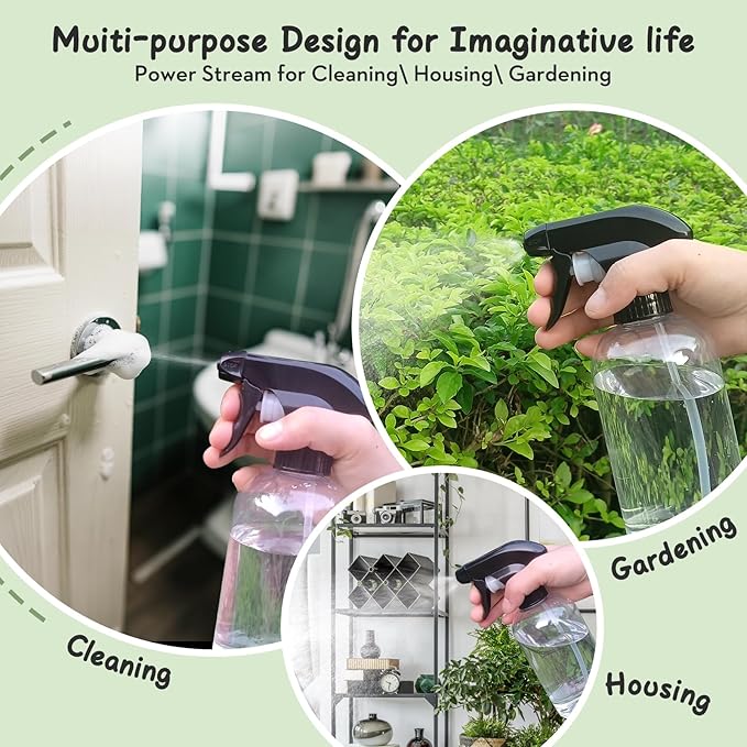 Bynccea Spray Bottle Empty Spray Bottles PET -10 oz/300 ml Plastic Water Sprayer bottles Refillable Containers Fine Mist Small Spray Bottles for Cleaning Solutions, Cooking, Hair