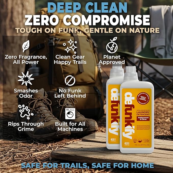 Laundry Detergent 62 Load/37.7 FlOz (2-Pack). 'Amberwood & Citrus' Liquid Detergent- Sensitive Skin. 'ProvenSafe' Laundry Soap Washing Detergent w/Odor & Stain Remover for Activewear & All Fabrics