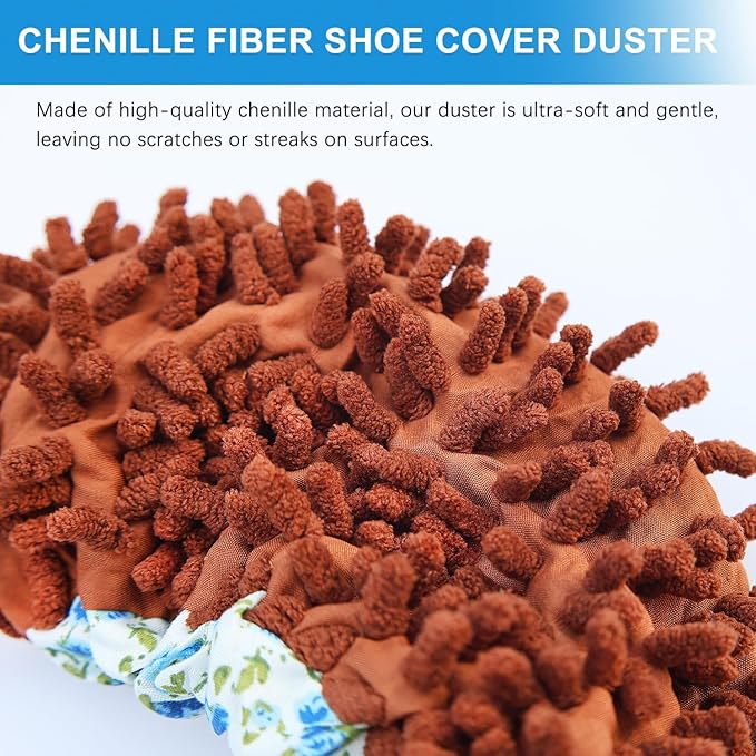 Mop Slippers Shoes Cover Duster - Microfiber Mopping Slippers for Floor Cleaning,Floor Cleaning Tools, Washable Reusable Mop Shoes Microfiber Foot Socks (2 Pairs)