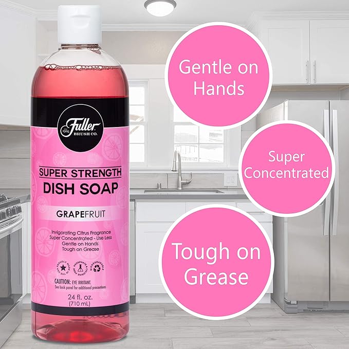 Fuller Brush Super Strength Dish Soap ? Economical ? Use Much Less ? For Dishes, Glasses, Silverware, Utensils, Pots, Pans, Countertops, Tables ? Invigorating Fragrance (Grapefruit) 2 Pack