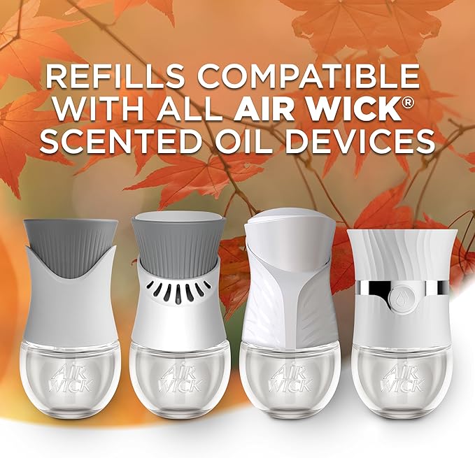 Air Wick Plug in Scented Oil Refill, Apple Cinnamon Medley, 5ct, Air Freshener, Essential Oils (Pack of 2)