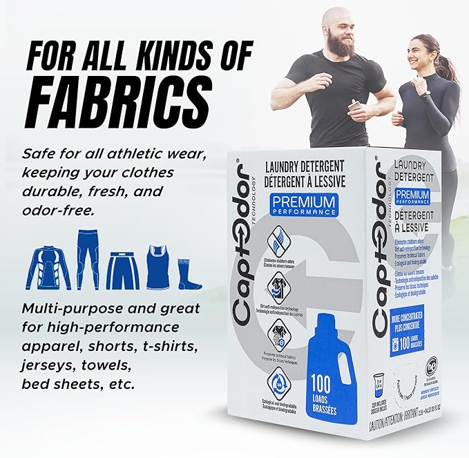 Captodor Premium Laundry Detergent, – Nordic Breeze Scent, Ultra-Concentrated Formula, Eliminates Tough Odors and Dirt, Phosphate-Free, Biodegradable (2.5L (84.53 fl oz))