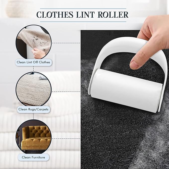 Knowstyle Metal Magnetic Lint Bin for Laundry Room Decor - Laundry Room Trash Can with Dryer Lint Brush for Dryer Vent – Metal Laundry Lint Bin with Clothes Lint Roller