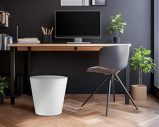Small Trash Can (1.3 Gallons), Dorm Trash Can, Heavy Duty Dust Bin, Mini Garbage Can for Bedroom (Pack Of 3), Plastic Wastebasket, Bathroom Wastebasket (White) Round paper Trashcan, Office trashcan