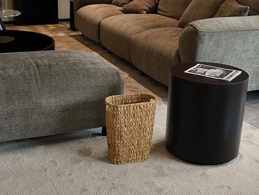 Wicker Trash Can,Bathroom Trash Can,Water Hyacinth Wicker Waste Basket for Bathroom,Handwoven Narrow Small Waste Basket for Bedroom,Office,5 Gallon